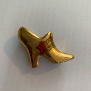 Tiny, antique gold leaf souvenir, shoe souvenir of Washington DC